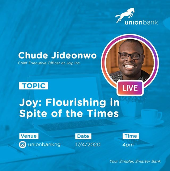 Union Bank hosts Chude Jideonwo to discuss Flourishing in Spite of the Times