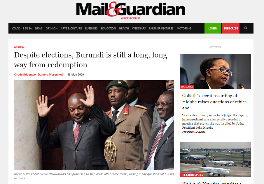 Oped: Despite elections, Burundi is still a long, long way from redemption