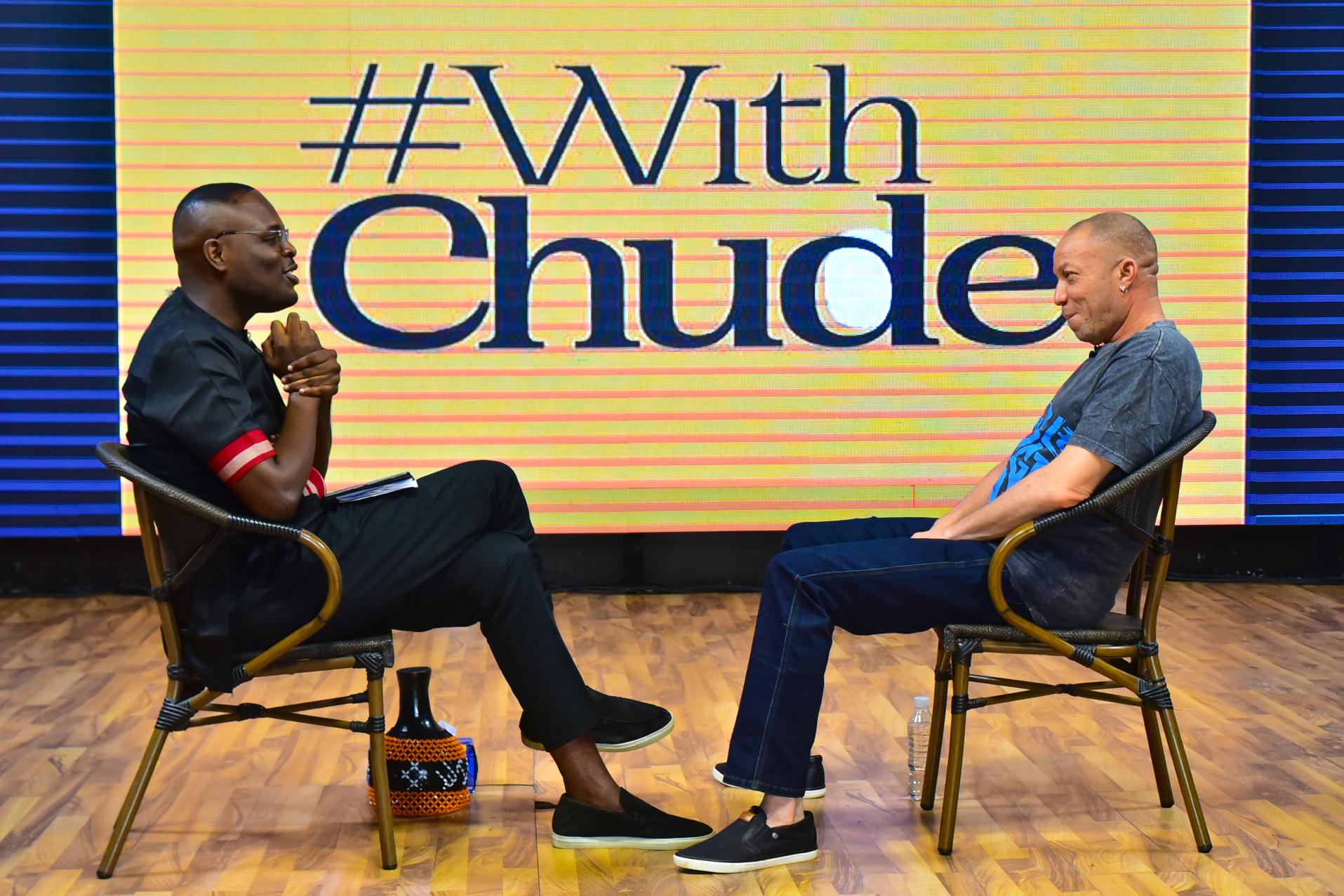 Music Maestro, Stanley Okorie, known for hit Nollywood tracks ‘Billionaire’ ‘Happy Mumu’ and ‘Chop Life’ sits #WithChude
