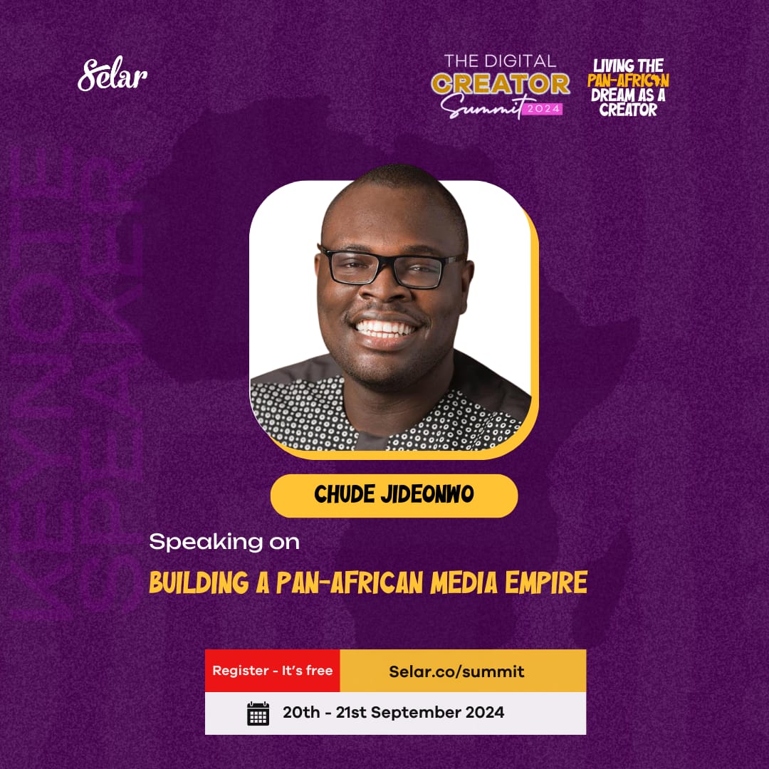 Chude Jideonwo Announced as Keynote Speaker for the 2024 Selar Digital Summit