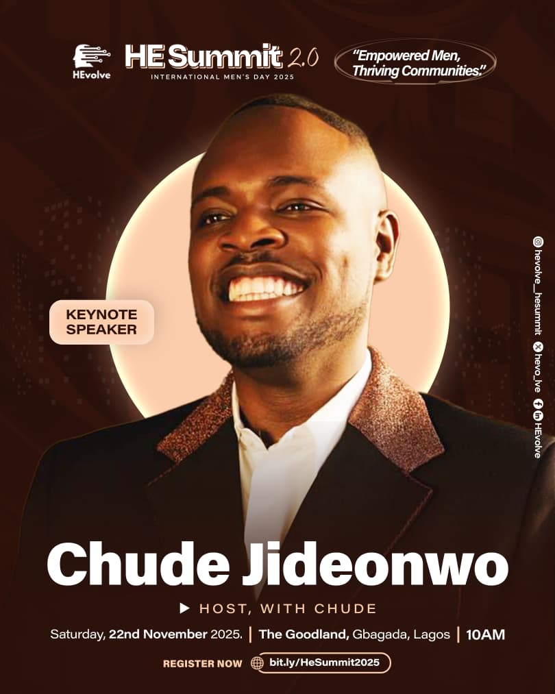 Chude Jideonwo to Deliver Keynote Address at HEvolve’s International Men’s Day Celebration – HE Summit 2.0