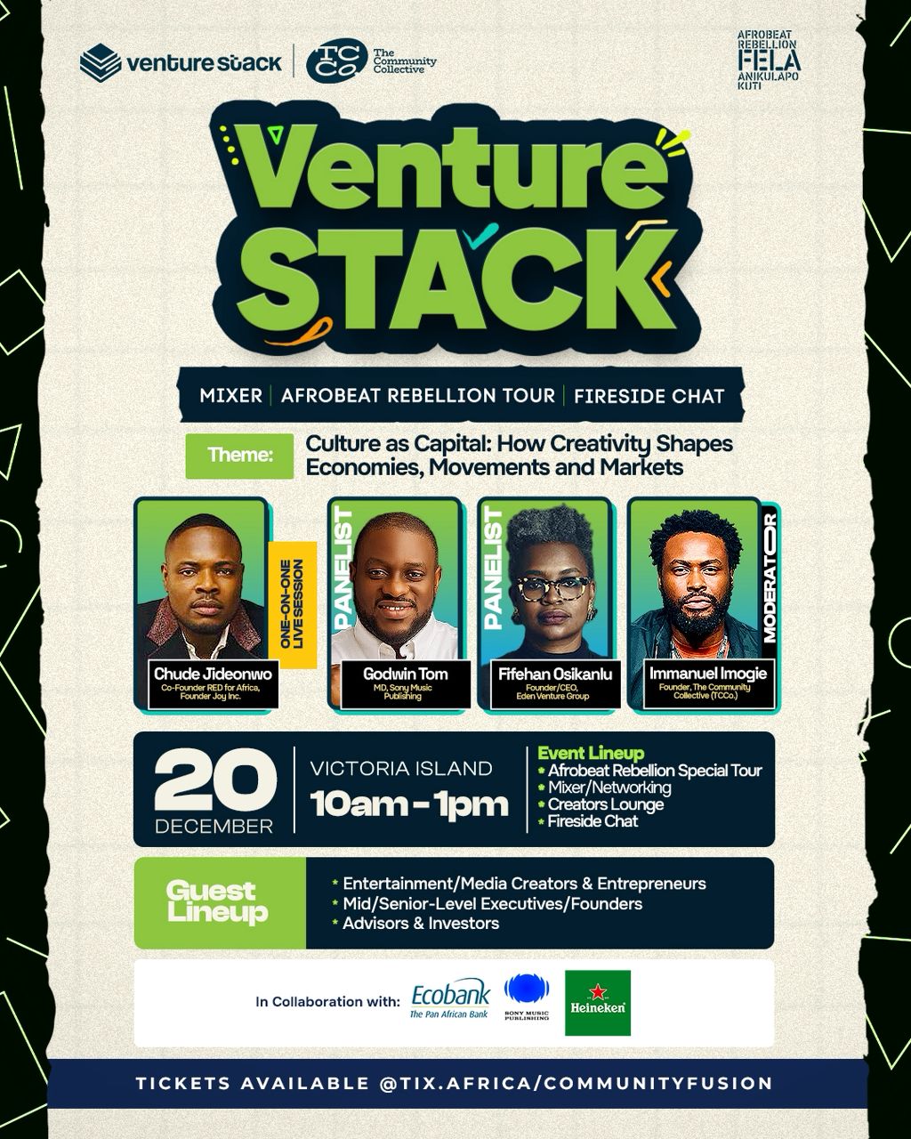 Chude Jideonwo to Speak at Venture Stack’s Community Fusion Fireside Chat on “Culture as Capital”