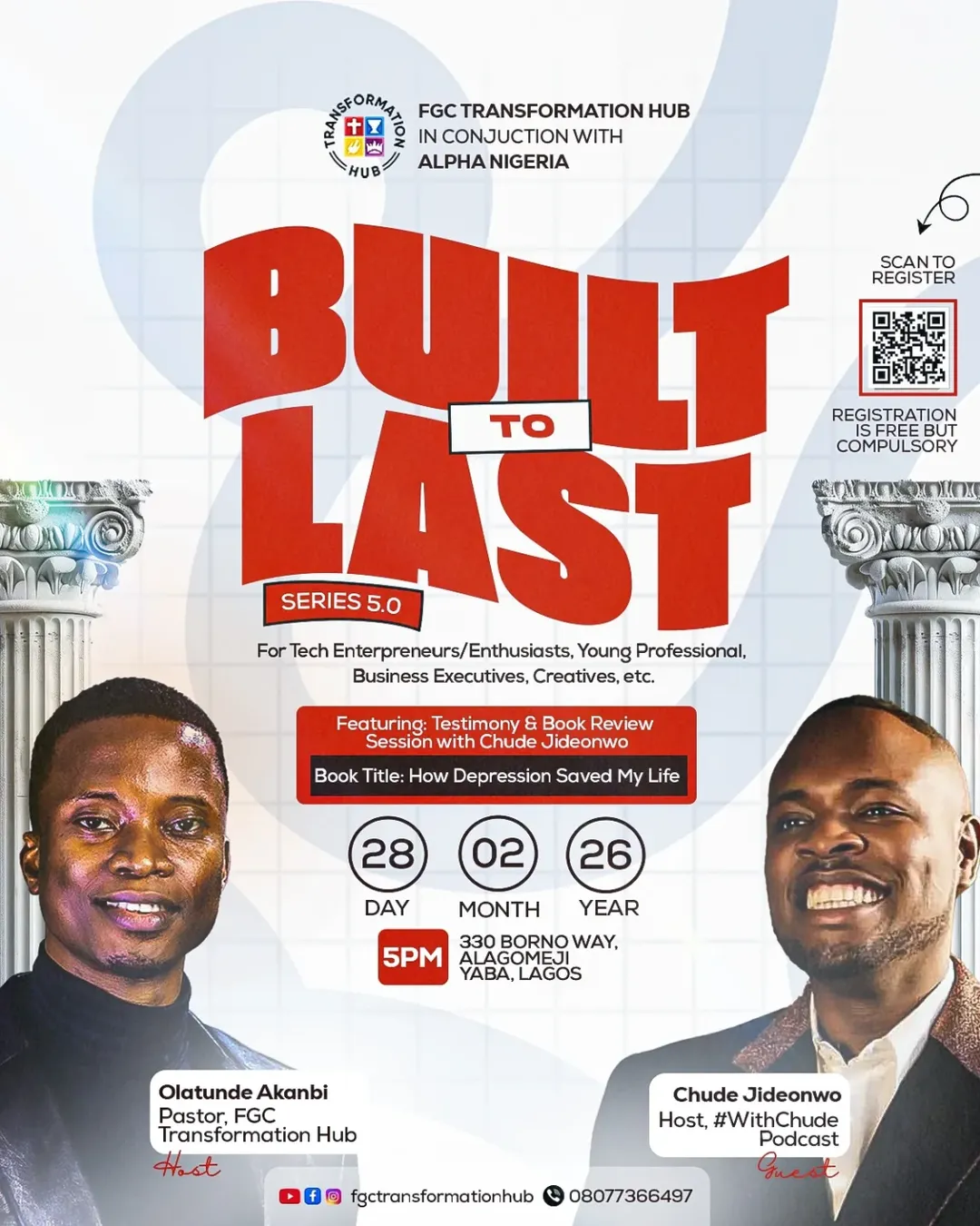 Chude Jideonwo to Speak at Foursquare Gospel Church’s Built to Last Series, Bringing His Faith Journey and New Book to a Night Built for Young Creatives and Professionals