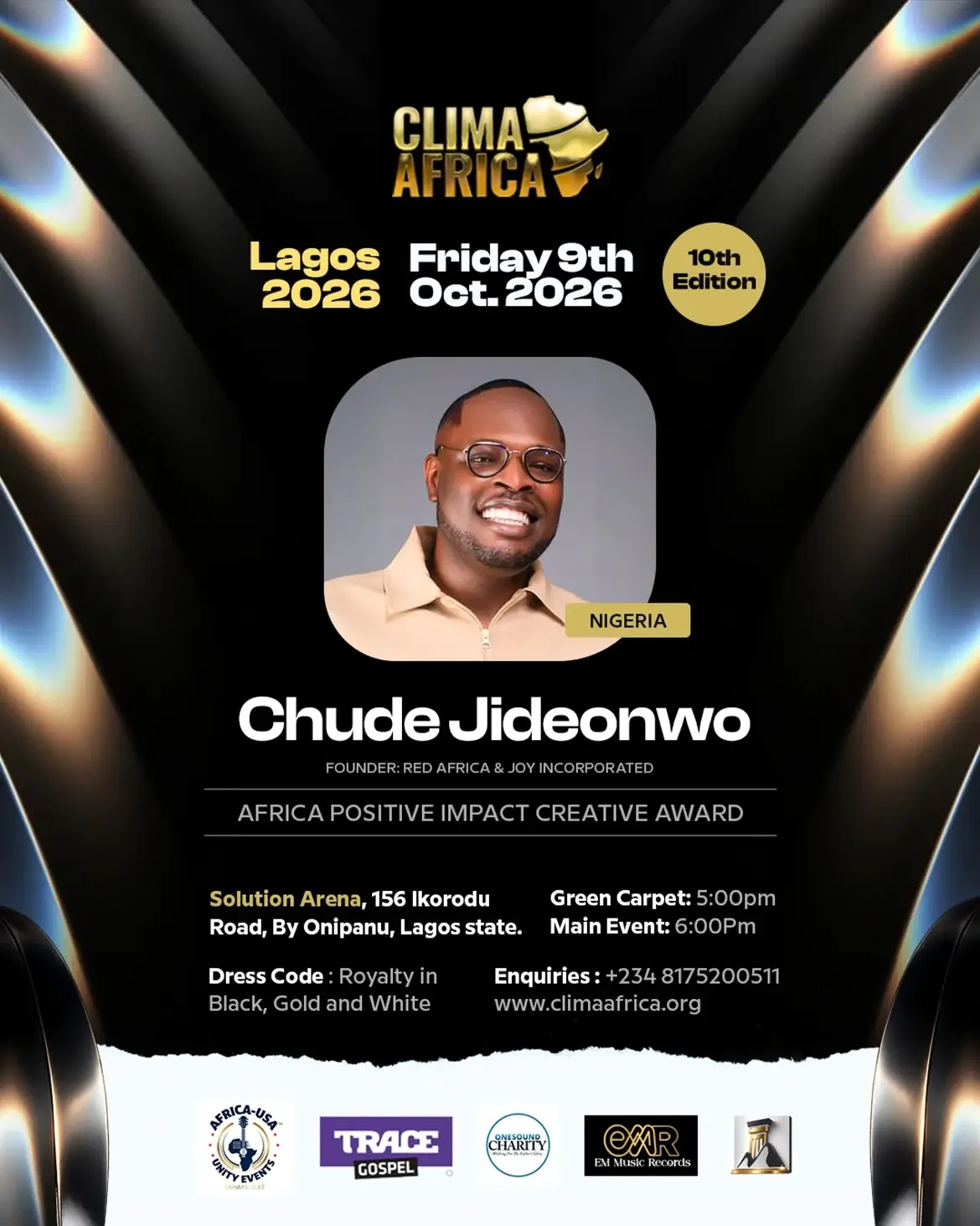 Chude Jideonwo to Receive Africa Positive Impact Creative Award at CLIMA Africa 2026